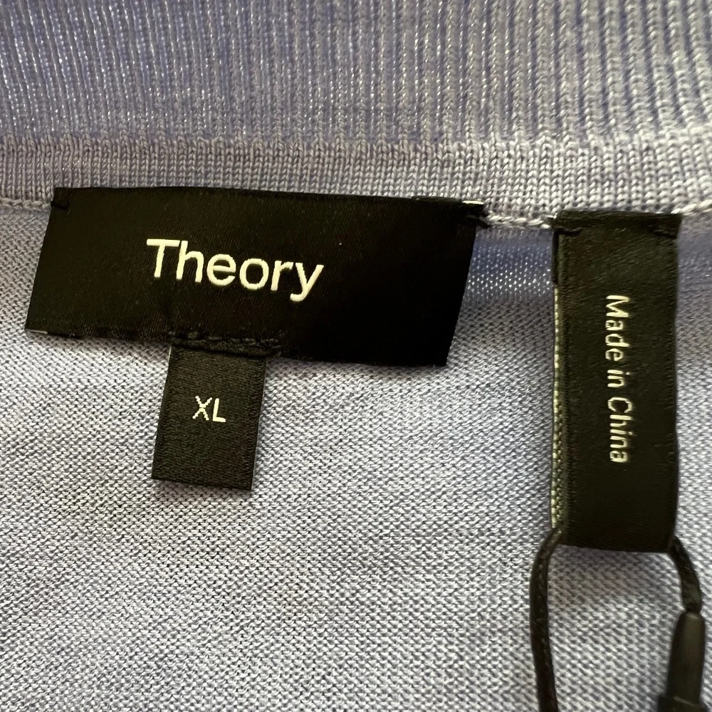 Theory Slim Fit Wool Sweater in Grotto (Periwinkle Blue) Size XL. NWT